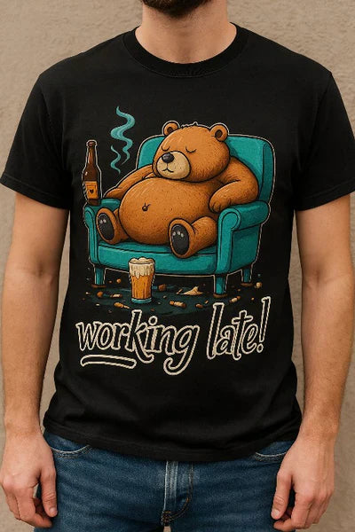 Working Late Bear T-Shirt